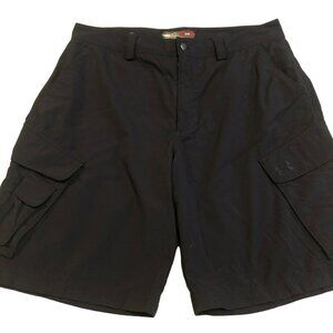 Under Armour Mens Lightweight Cargo Shorts Sz 36 Black 10 1/2" Inseam Relaxed Fi